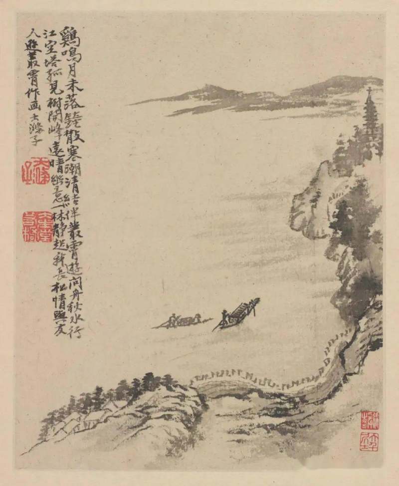 四僧之原济|《金陵怀古册》《秦淮忆旧册》《杜甫诗意册》及其他(图3)