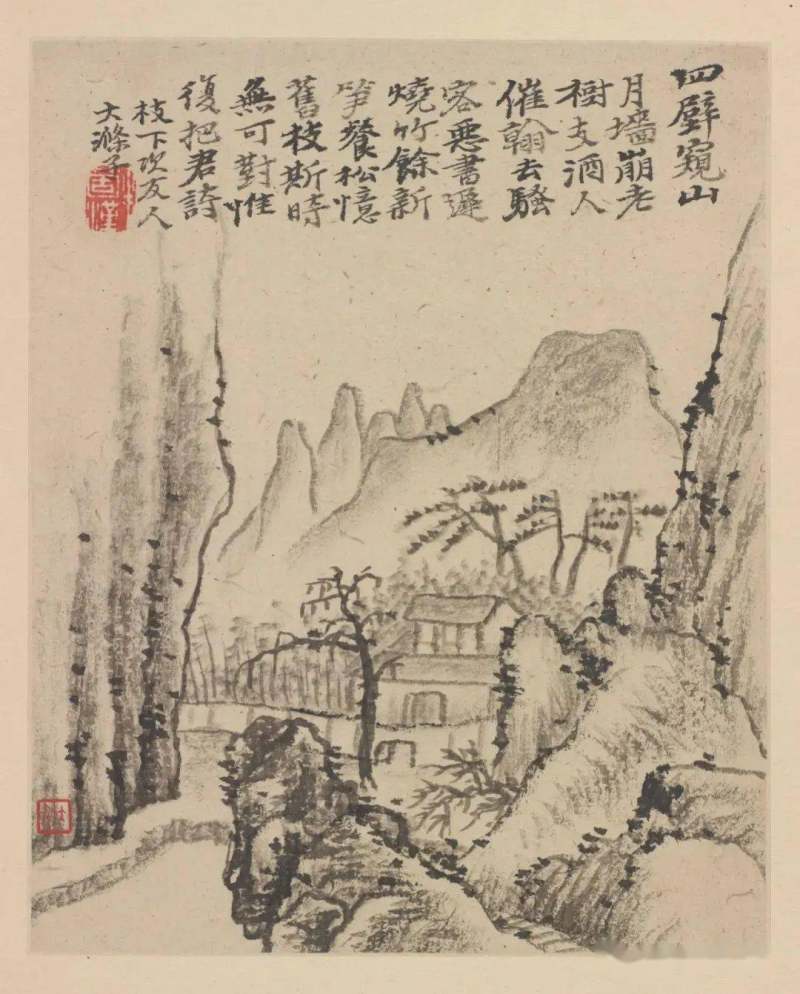 四僧之原济|《金陵怀古册》《秦淮忆旧册》《杜甫诗意册》及其他(图4)