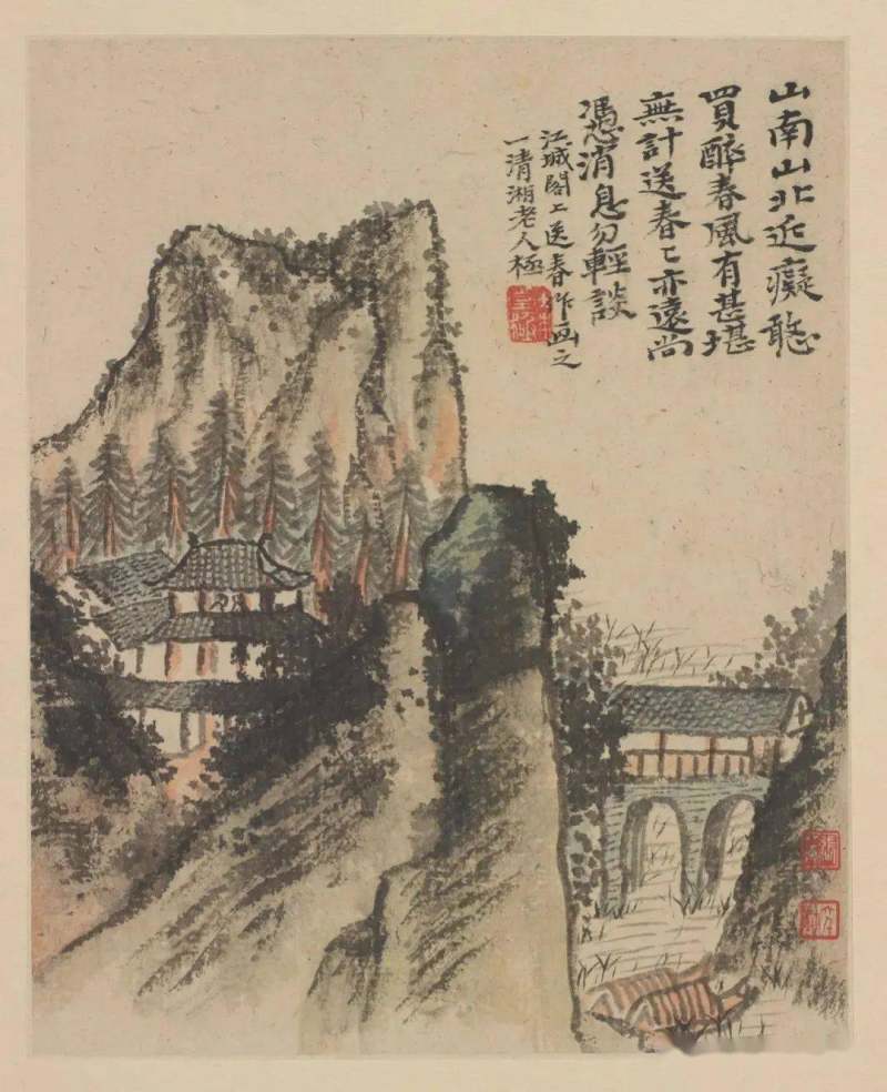 四僧之原济|《金陵怀古册》《秦淮忆旧册》《杜甫诗意册》及其他(图5)