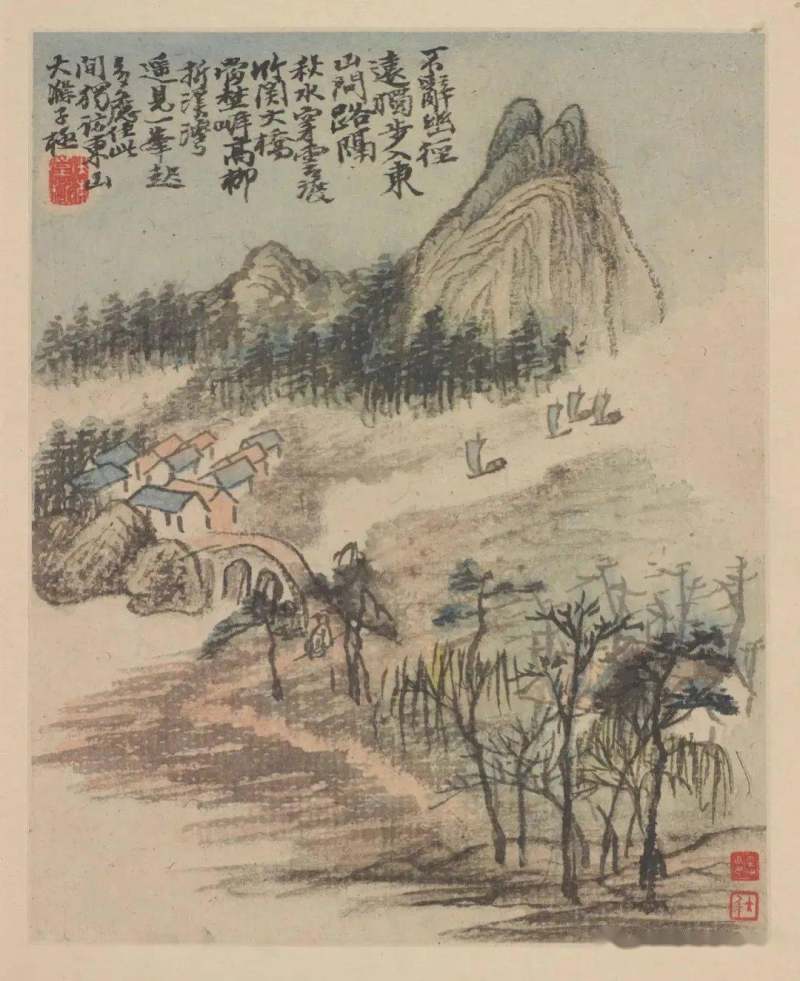 四僧之原济|《金陵怀古册》《秦淮忆旧册》《杜甫诗意册》及其他(图7)