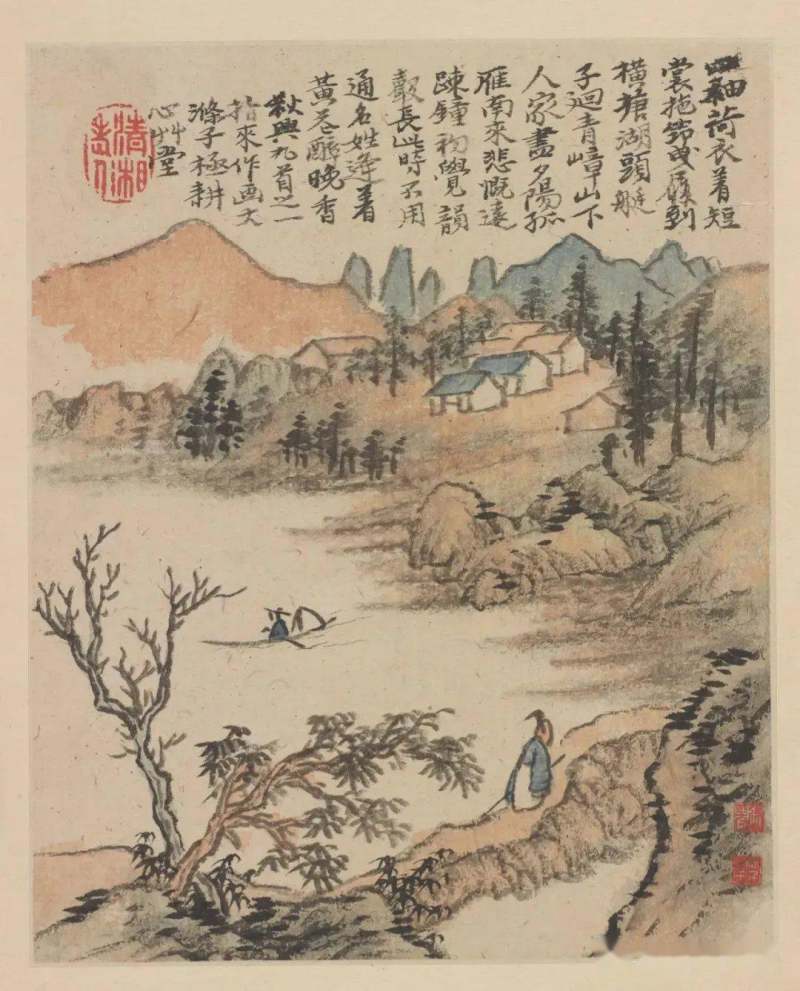四僧之原济|《金陵怀古册》《秦淮忆旧册》《杜甫诗意册》及其他(图10)