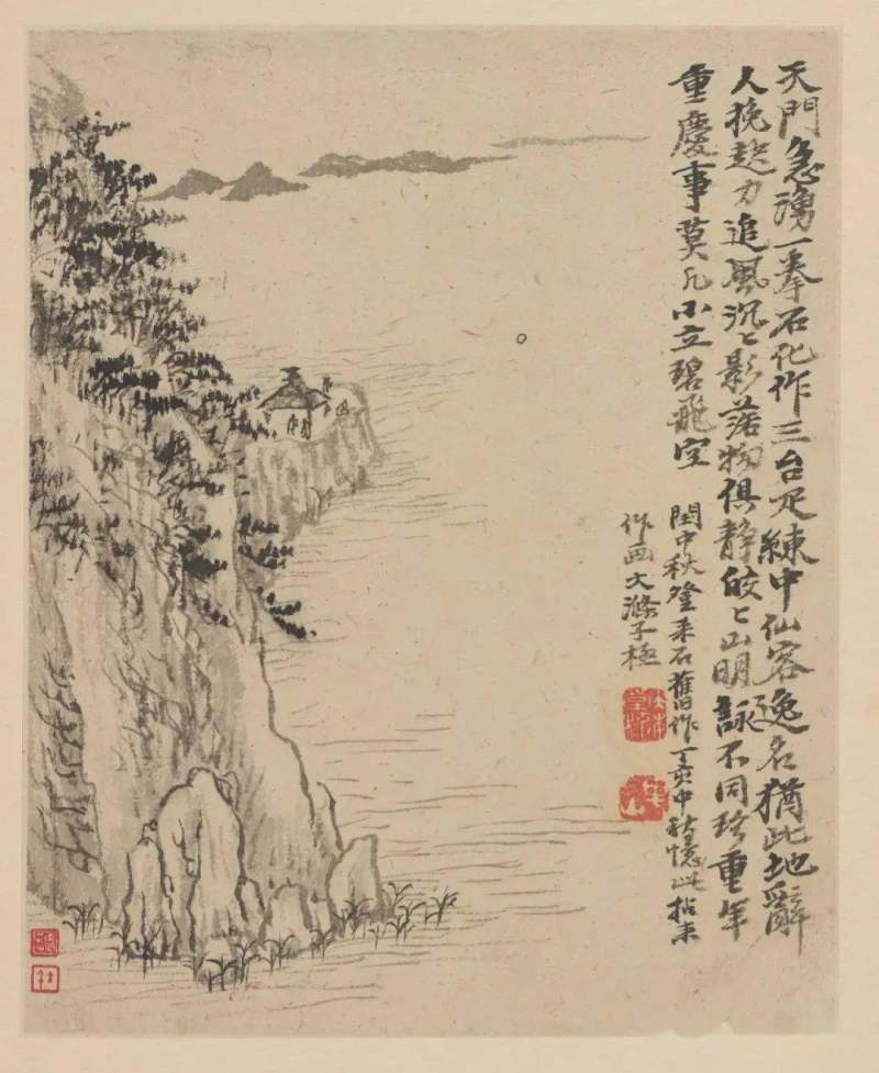 四僧之原济|《金陵怀古册》《秦淮忆旧册》《杜甫诗意册》及其他(图13)