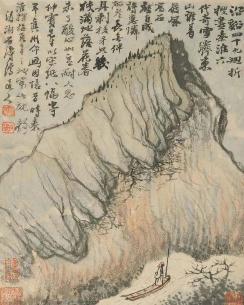 四僧之原济|《金陵怀古册》《秦淮忆旧册》《杜甫诗意册》及其他(图14)