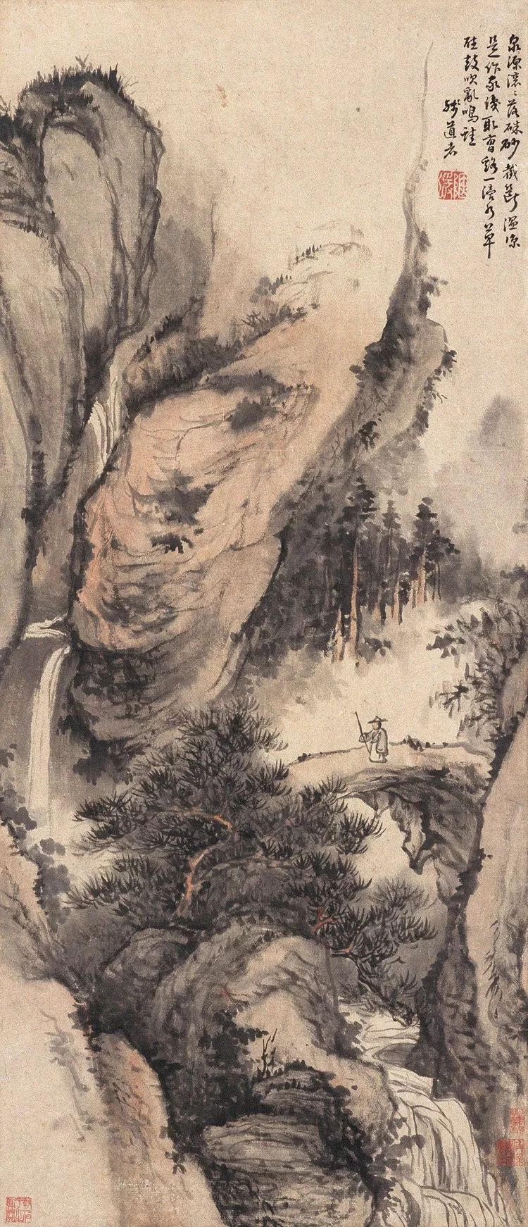 四僧之髡残|在过程中体验追求的快乐以达成人格的完善及其《黄山山水册》《茂林秋树卷》(图17)