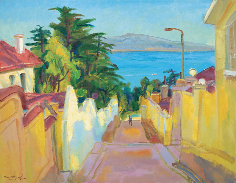 陈钧德，《金碧夕照》，布面油彩，70 × 90 cm，2008