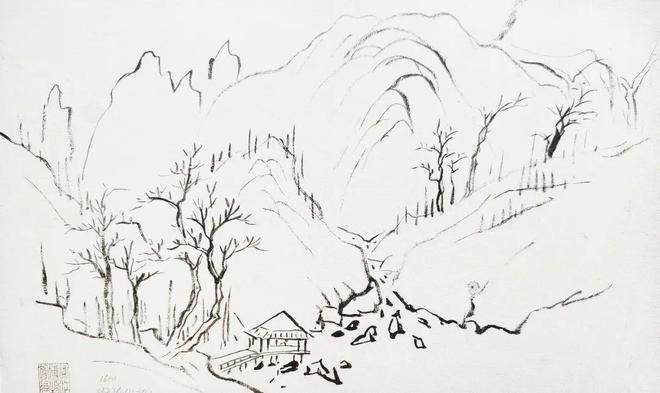 黄宾虹的临摹画稿八十幅(图25)