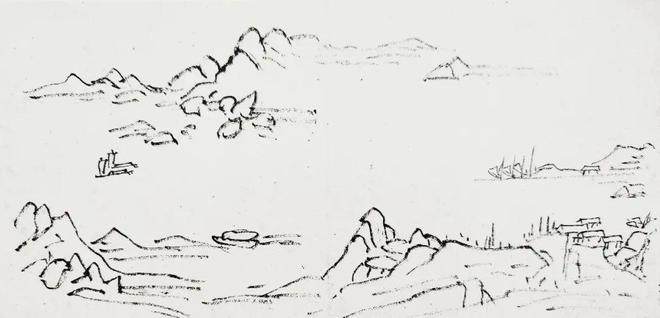 黄宾虹的临摹画稿八十幅(图31)