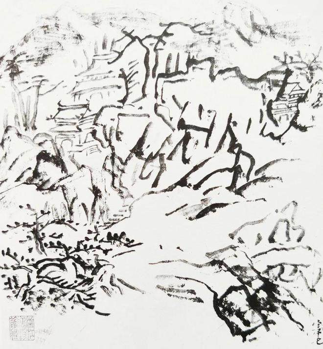 黄宾虹的临摹画稿八十幅(图44)
