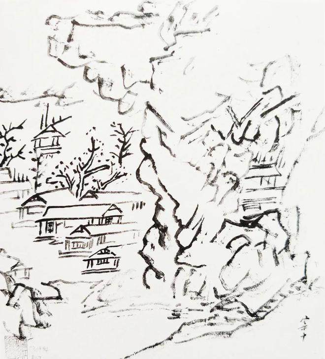 黄宾虹的临摹画稿八十幅(图43)