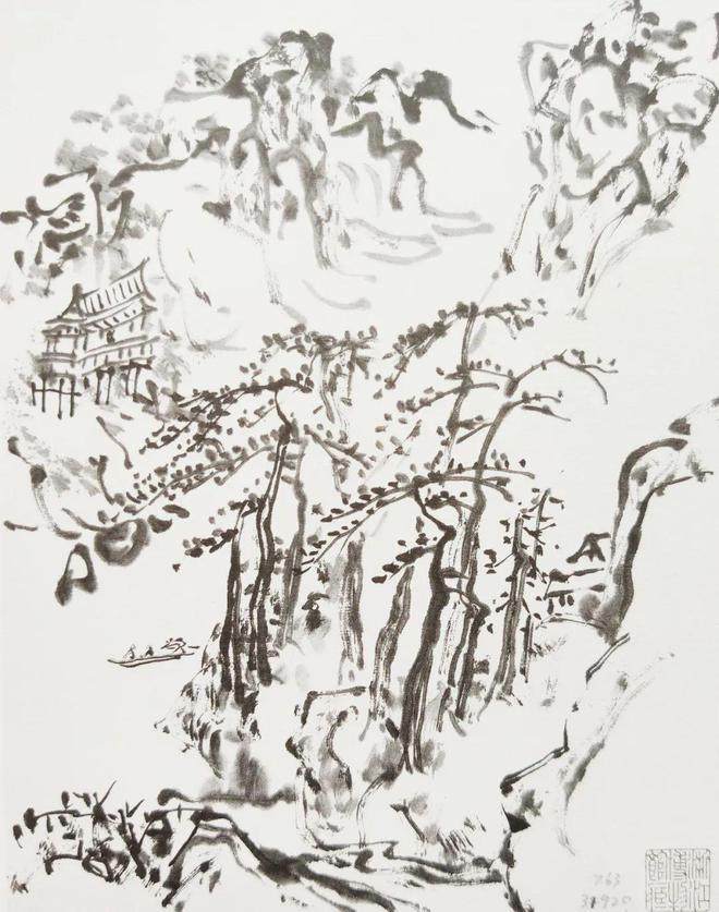 黄宾虹的临摹画稿八十幅(图60)