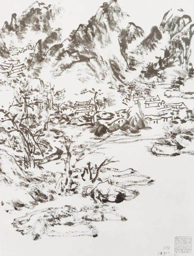 黄宾虹的临摹画稿八十幅(图61)