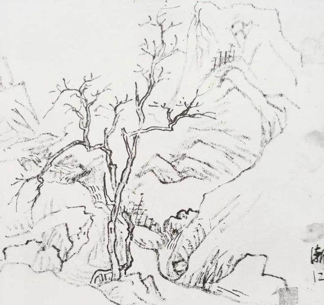 黄宾虹的临摹画稿八十幅(图73)