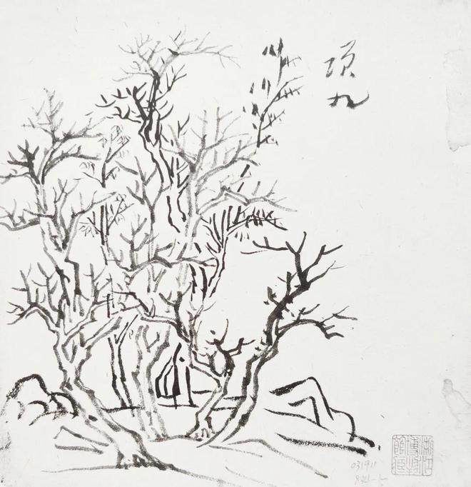 黄宾虹的临摹画稿八十幅(图74)