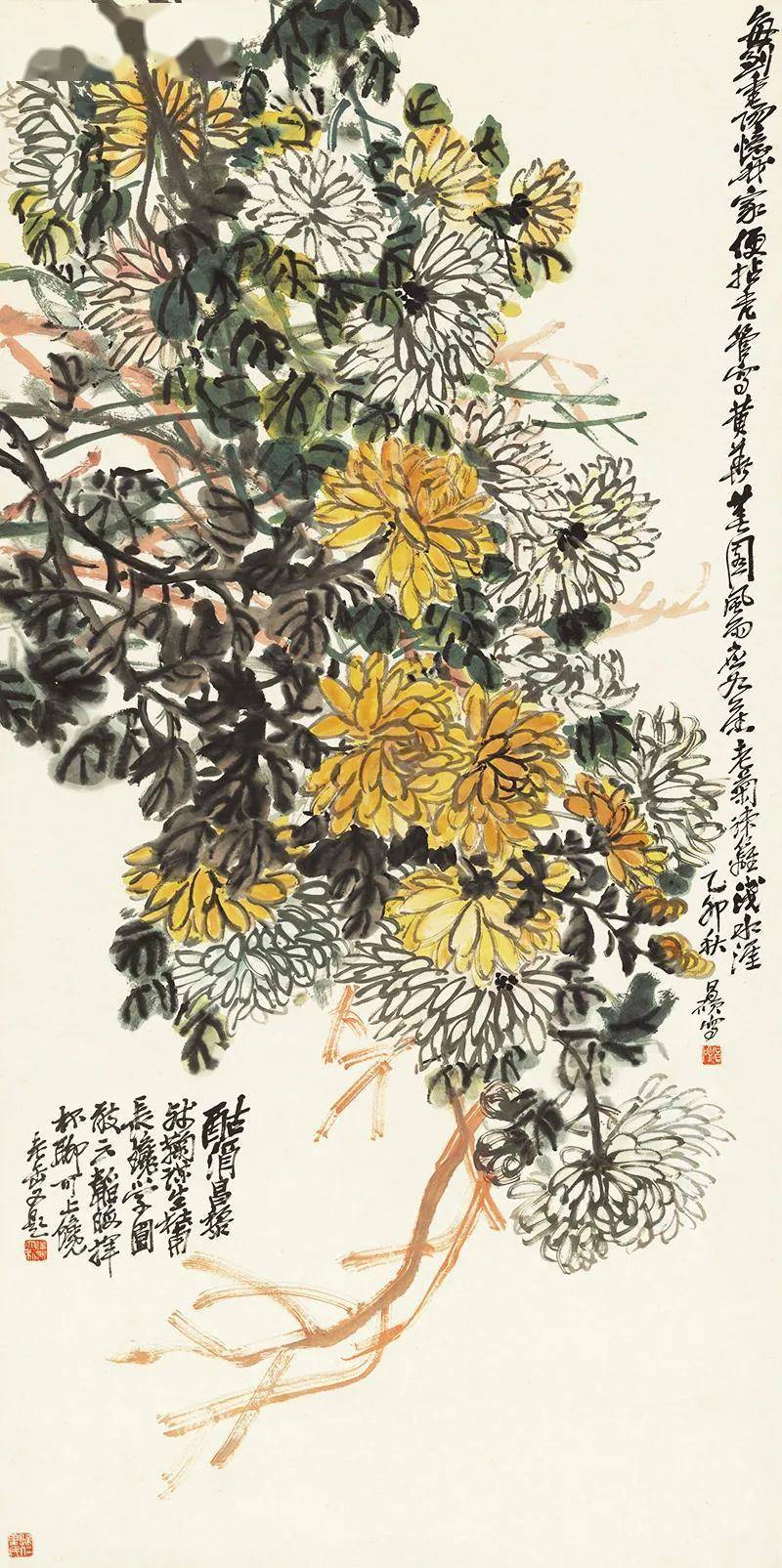 呉昌硕 菊花图 吳昌碩-菊石圖｜2024夏季- 帝圖拍賣- 領銜全台書畫文物類第一