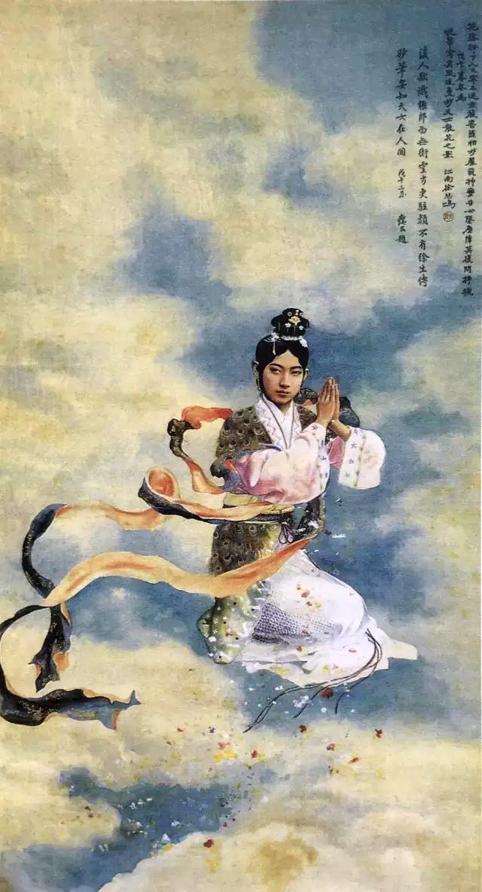 美術品・アンティーク・コレクション 京劇人物 掛軸 梅蘭芳 手描き