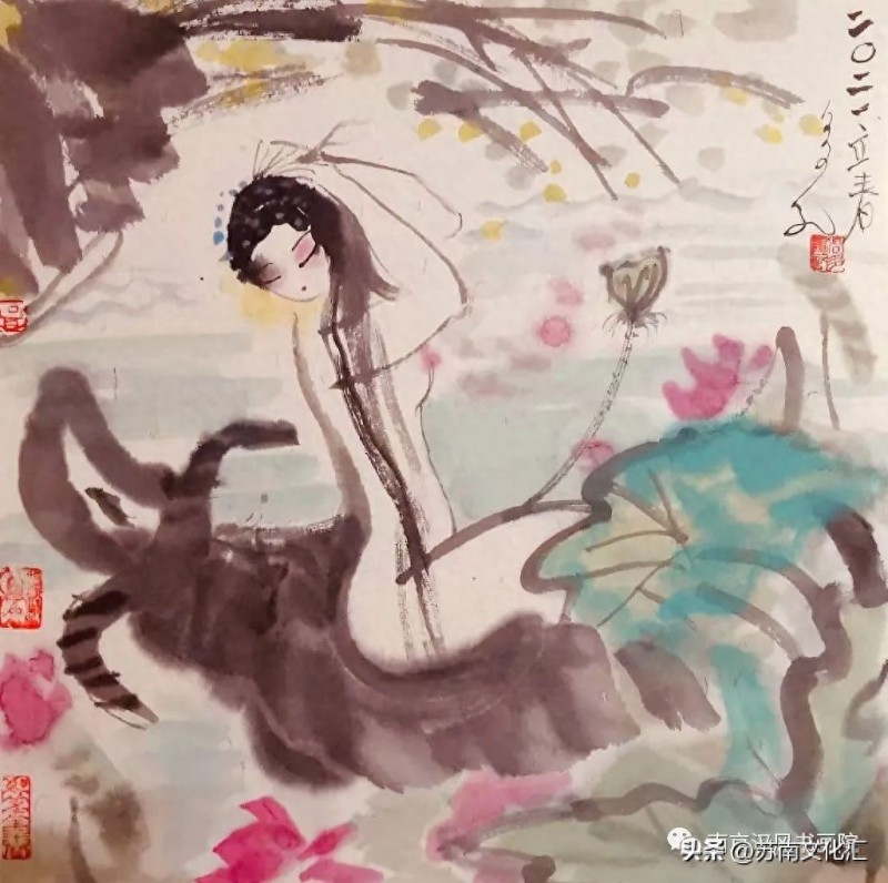 著名戏剧人物画家高马得传承人《高晴、高多姐弟画展》追记(图75)