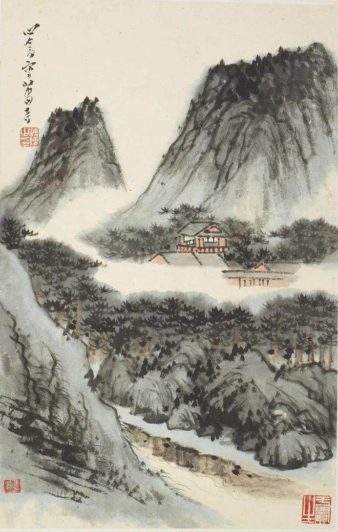 立尽千峰浑作雪，吹开天地放奇花——读《张大千、溥心畬合作山水册》(图2)