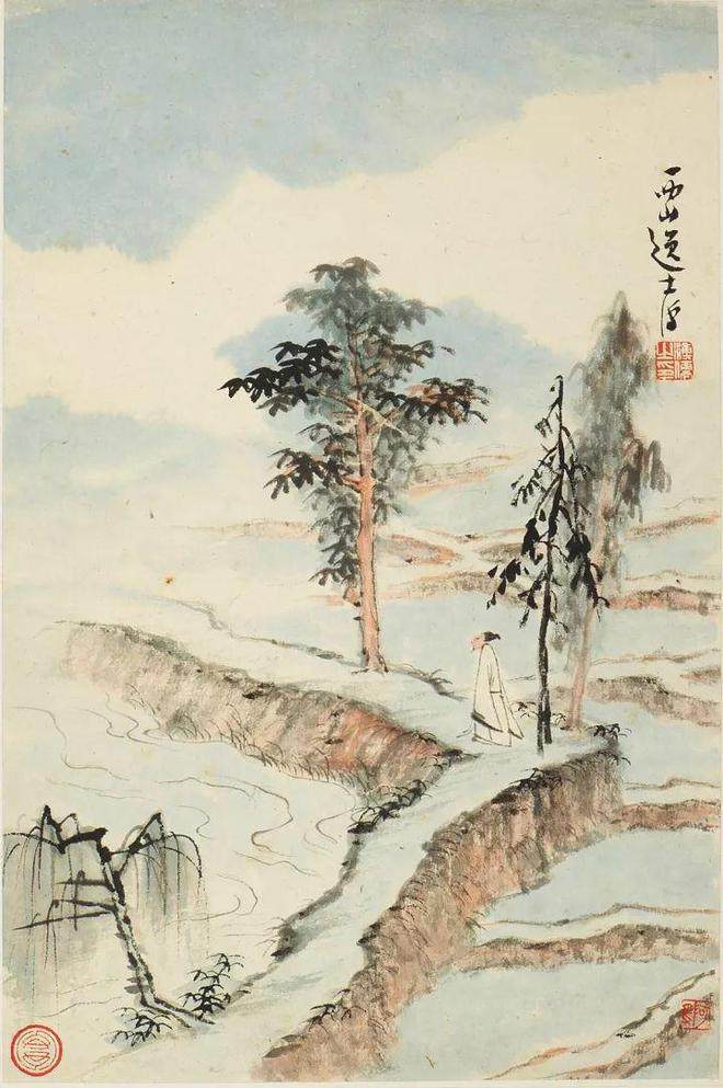 立尽千峰浑作雪，吹开天地放奇花——读《张大千、溥心畬合作山水册》(图10)