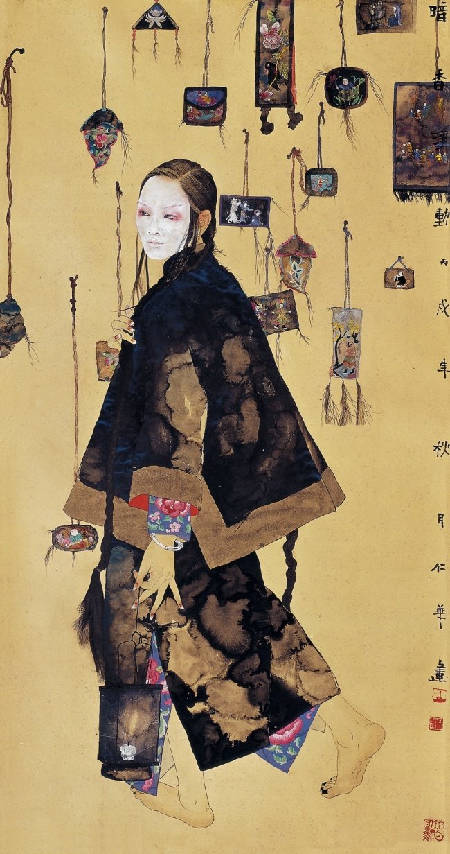 暗香浮动-195X93cm-纸本水墨-2006年