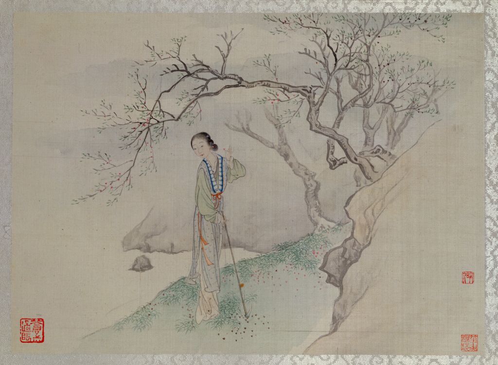 費丹旭 人物書畫 清·费丹旭绘《十二金钗图》赏析